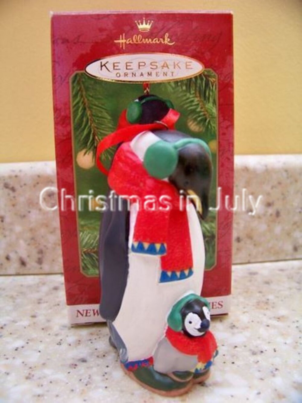 Hallmark 2001 Safe and Snug Penguin Porcelain Series Christmas Ornament